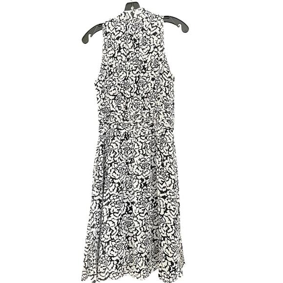 Banana Republic Floral Print Halter Dress | Black and White | EUC - Picture 2 of 9